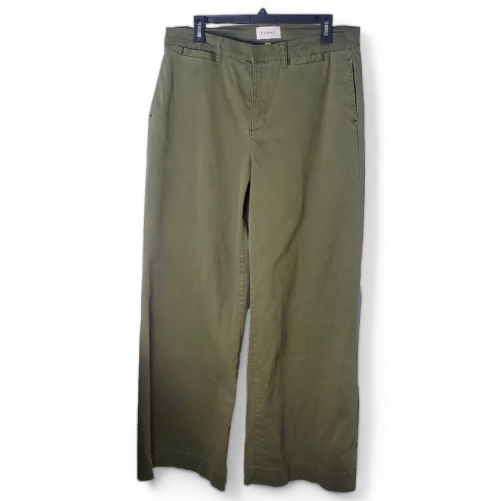 Frame Denim Olive Wide Leg Pants